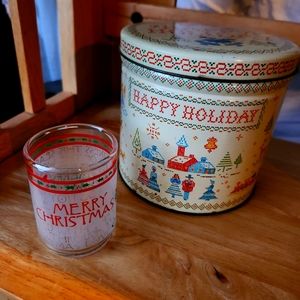 Holiday Tin & shot glass